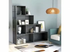 Admirable étagères Categorie Caracas Bibliothèque/séparateur De Pièce Gris Brillant 155x24x160 Cm