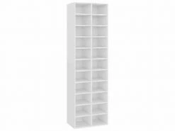 Vidaxl Armoire à Chaussures Blanc Brillant 54x34x183 Cm Aggloméré