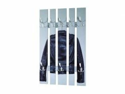 Inedit Nuancemeuble Garderobe Murale Riyad Gris-noir-optique Inox L65 X P9 X H100 Cm