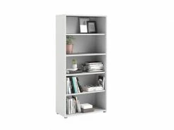 Bibliothèque Avec Quatre étagères, Couleur Blanche, 89,2 X 186 X 40,1 Cm