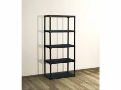 Étagère à 3 Niveaux En Polypropylène, Rayonnage Polyvalent Pour Intérieur Ou Externe, 100% Made In Italy, 90x40h176 Cm, Couleur Anthracite