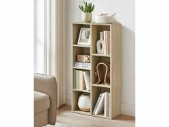 Bibliothèque à 7 Casier, Bibliothèque Debout Robuste, Etagère De Rangement, Meuble De Tv, 50 X 24 X 106 Cm (l X 1 X H), Chêne Clair Lbc27nl