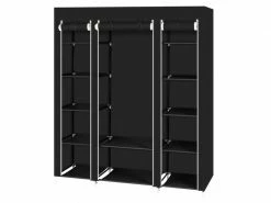 Armoire De Rangement, Penderie En Tissu, Porte-Manteau 150x45x175cm Noir