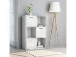 Vidaxl Armoire De Rangement Blanc Brillant 60x29,5x90 Cm Aggloméré