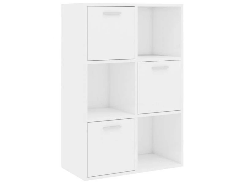 Vidaxl Armoire De Rangement Blanc Brillant 60x29,5x90 Cm Aggloméré – Image 2