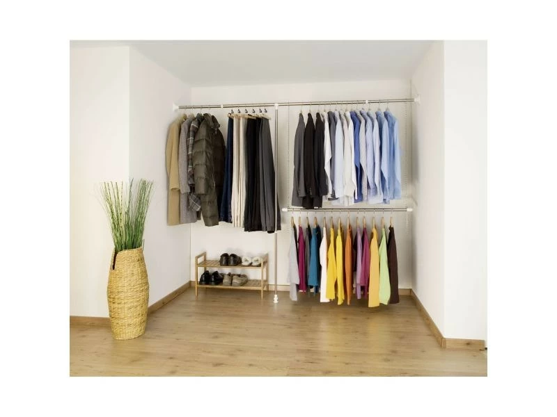 Penderie Ouverte Télescopique - L. 150 / 245 Cm - Acier – Image 2