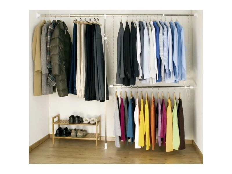 Penderie Ouverte Télescopique - L. 150 / 245 Cm - Acier – Image 3