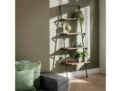 TERRE_DE_NUIT Bibliothèque Murale 4 étagères En Bois Massif Recyclé - Bi18039