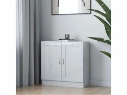 Sublime étagères Nassau Bibliothèque Blanc Brillant 82,5x30,5x80 Cm Aggloméré