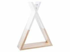 Etagère Tipi Pour Enfant En Pin Coloris Naturel Et Blanc - Dim : L 30 X L 39 X H 10 Cm - Pegane -