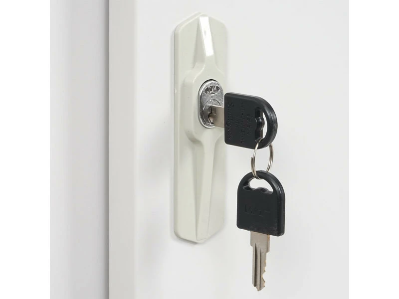 Meuble-classeur Boston Hwc-f41, Placard En Métal Avec Portes Coulissantes, 90x90x45cm ~ Gris – Image 4