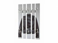 Garderobe Murale Coloris Gris-noir-optique Inox - Dim : L 65 X P 9 X H 100 Cm