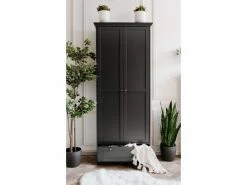 TERRE_DE_NUIT Armoire 2 Portes 1 Tiroir Avec Poignées En Métal - Ar7086