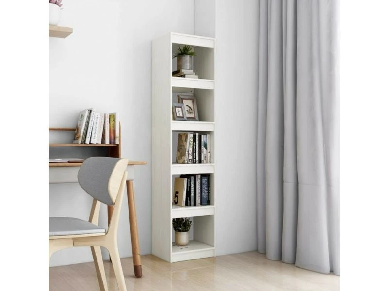Vidaxl Bibliothèque/séparateur De Pièce Blanc 40x30x167,5cm Pin Massif