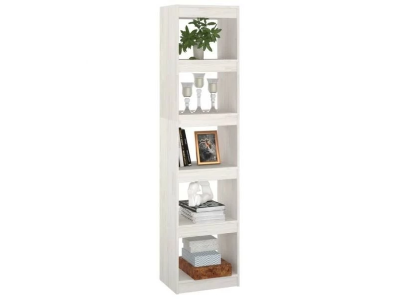 Vidaxl Bibliothèque/séparateur De Pièce Blanc 40x30x167,5cm Pin Massif – Image 4