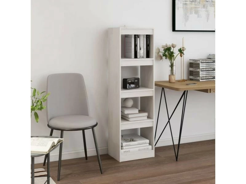 Vidaxl Bibliothèque/séparateur De Pièce Blanc 40x30x135,5cm Pin Massif