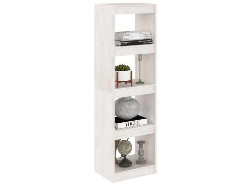 Vidaxl Bibliothèque/séparateur De Pièce Blanc 40x30x135,5cm Pin Massif – Image 4