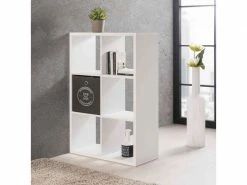 TERRE_DE_NUIT Bibliothèque 6 Cases En Bois Blanc - Bi7077