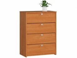 Akord Meuble à Chaussures Aulne 60 Cm Armoire 4 Portes Couleur Aulne Mat, 4 étagères - 60x33x80 Cm