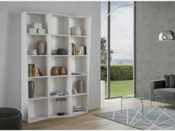LES_TENDANCES Bibliothèque Bois Blanc Déstructurée Brika 137 Cm