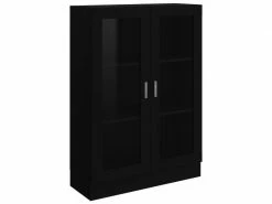 Icaverne - Bibliothèques Ensemble Armoire à Vitrine Noir 82,5x30,5x115 Cm Aggloméré