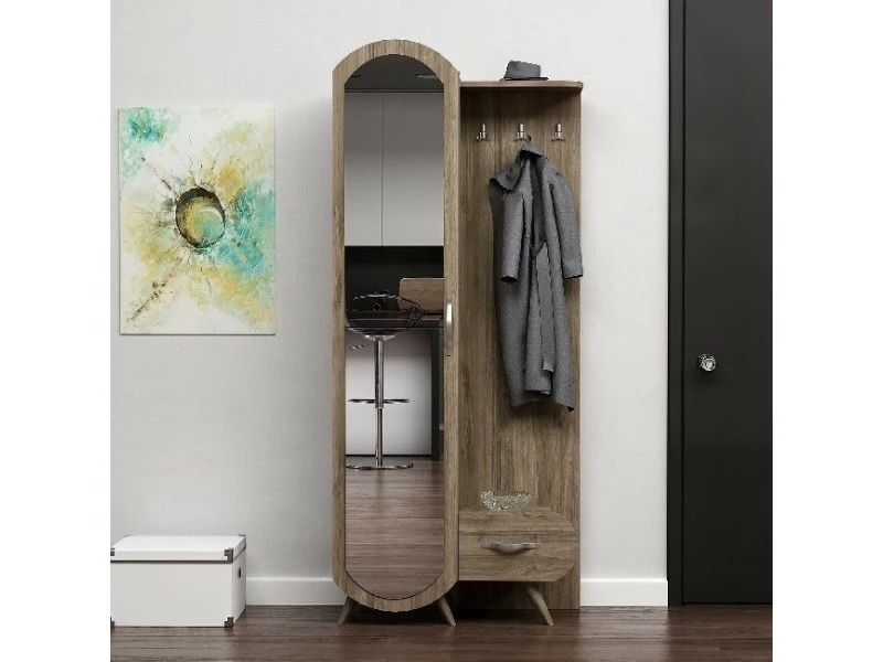 Homemania Cabinet D'entrée Kerry - Noyer - 80 X 35 X 180 Cm