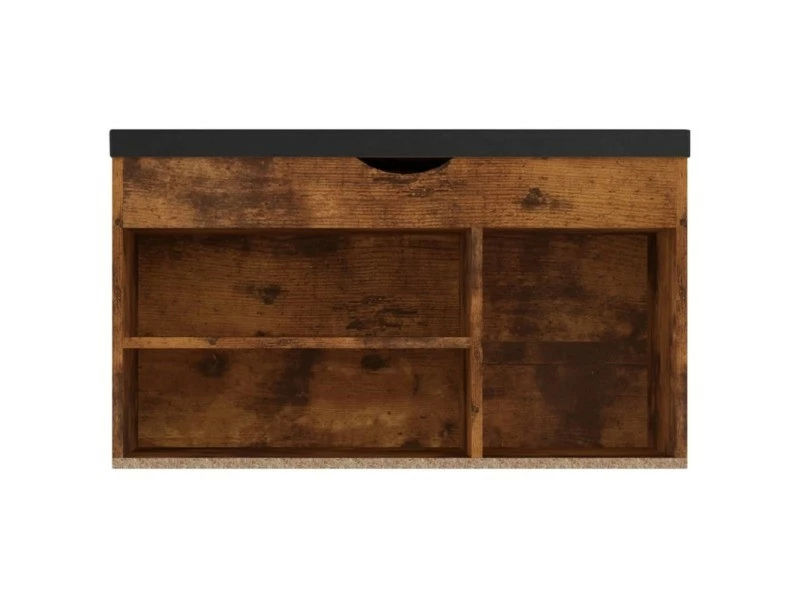 Vidaxl Banc à Chaussures Avec Coussin Chêne Fumé 80x30x47 Cm Aggloméré – Image 4