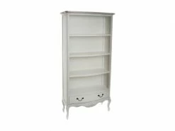 Bibliothèque En Bois Blanc Avec 3 étagères Et 1 Tiroir - Largeur 85 X Hauteur 180 X Profondeur 35 Cm