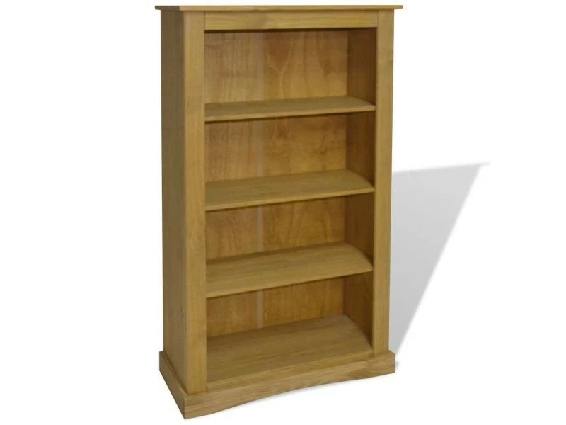 Splendide étagères Edition Beyrouth Bibliothèque à 4 Niveaux Pin Mexicain Corona Range 81x29x150 Cm
