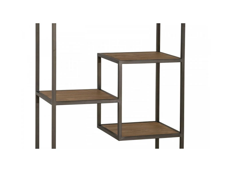 Bibliothèque Bois Métal Marron 80x40x195cm - Bois, Métal - Décoration D'autrefois – Image 5