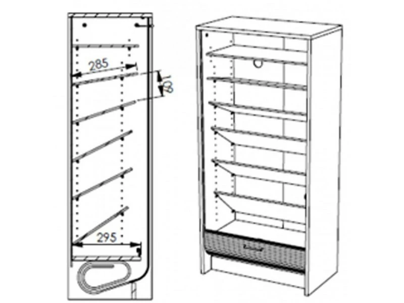 Meuble à Chaussures Noir 7 Tablettes - Coloris: Lac De Genève 652 – Image 3