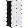 HOMCOM Meuble De Rangement à Chaussures Modulable 6 Casiers Rectangulaires Empilables - Noir Et Blanc