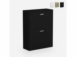 AHD_AMAZING_HOME_DESIGN Meuble Chaussure 2 Portes Battantes Jusqu'à 12 Paires 63x24x80cm Sko