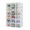Boîte à Chaussures, Boîte De Rangement Transparent Et Pliable Pour Chaussures ,avec Porte,lot De 18，m - Meerveil