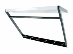 Superbe Nuancemeuble Garderobe Murale Palikir Chromé Foncé-blanc L60 X P29 X H40 Cm