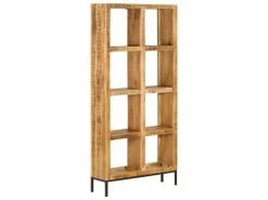 Inedit étagères Famille Nassau Bibliothèque 80x25x175 Cm Bois De Manguier Solide