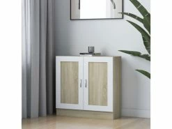 Inedit étagères Categorie Bakou Bibliothèque Blanc Et Chêne Sonoma 82,5x30,5x80 Cm Aggloméré