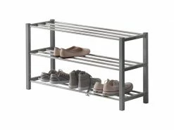 Acaza Etagère à Chaussures Pour 12 Paires, Métal, Gris