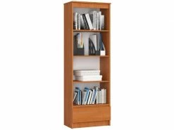 Akord Bibliothèque De Bureau, étagère R60 Aulne 60 Cm 1 Tiroir Couleur Aulne Mat, 4 étagères - 60x35x180 Cm