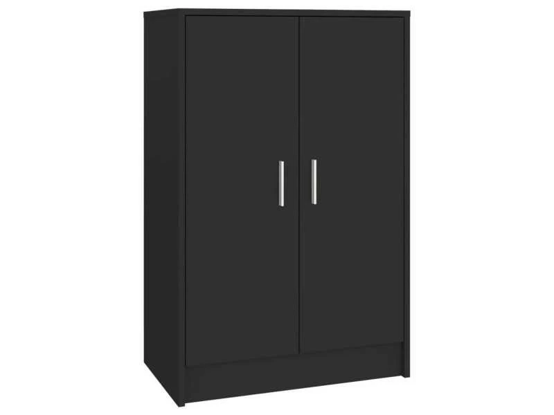 Vidaxl Armoire à Chaussures Noir 60x35x92 Cm Aggloméré