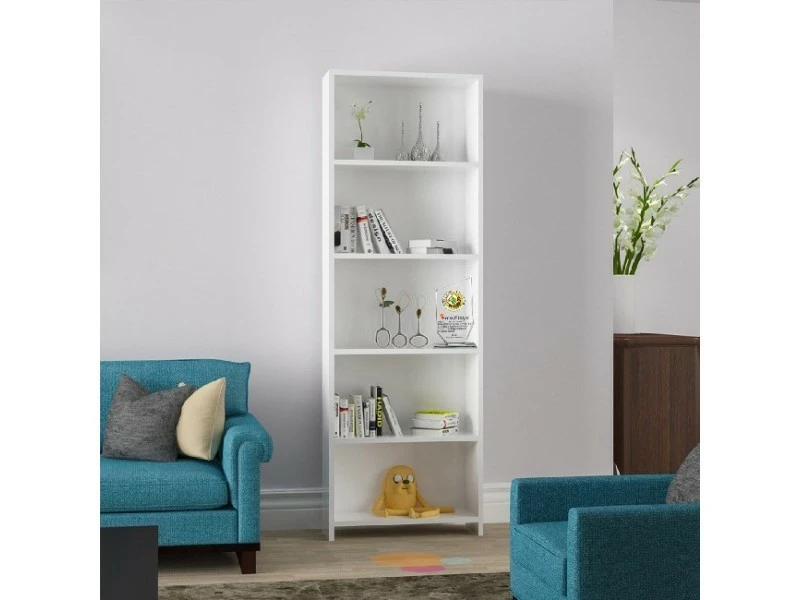 Homemania Bibliothèque Loule - Blanc - 55 X 20 X 169 Cm – Image 3