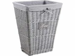 Panier à Linge En Osier Fendu Gris, 42 X 32 X 52 Cm -pegane-