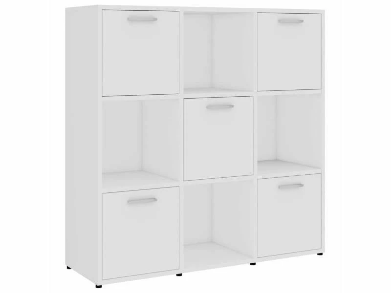 Icaverne - Bibliothèques Gamme Bibliothèque Blanc 90x30x90 Cm Aggloméré