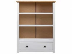 Splendide étagères Serie Prague Bibliothèque Blanc 80x35x110 Cm Pin Massif Assortiment Panama