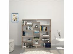 Homemania Bibliothèque Dalia - Armoire Murale, étagère - Avec étagères - Pour Le Salon, Le Bureau, L'entrée - Sonoma En Bois, 130 X 27 X 130 Cm