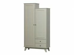 Armoire 2 Portes 2 Tiroirs En Bois Couleur Argile Gerald