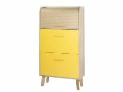 TOUSMESMEUBLES Meuble à Chaussures à Rideau - Arkos N°6 - L 76 X L 31 X H 144 - Neuf