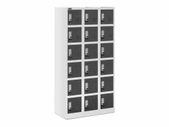 HELLOSHOP_26 Armoire Vestiaire 18 Compartiments 180 Cm Gris Helloshop26 14_0000472