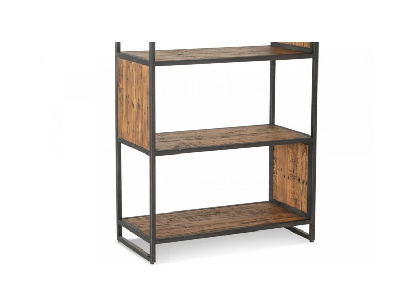 Bibliothèque Bois Métal Marron 80x38x198cm - Bois, Métal - Décoration D'autrefois – Image 5