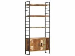 Admirable étagères Reference Tarawa-sud Bibliothèque 4 Niveaux 80x30x180 Cm Bois Solide De Récupération